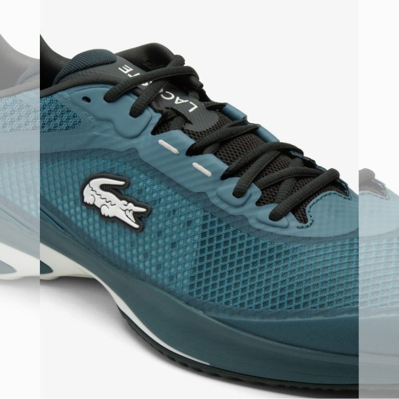 Lacoste รองเท้าเทนนิสผู้ชาย Tech Point SMA Textile Tennis Shoes | Dark Green / Off White ( 747SMA00351X3 ) - Image 6