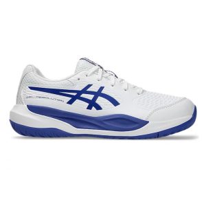 Asics รองเท้าเทนนิสเด็ก Gel-Resolution X GS | White/Dark Cobalt ( 1044A081-100 )