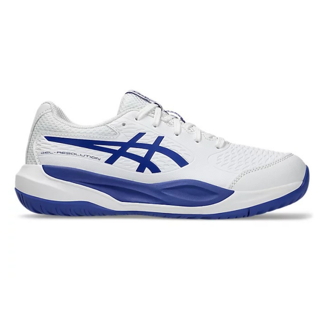 Asics รองเท้าเทนนิสเด็ก Gel-Resolution X GS | White/Dark Cobalt ( 1044A081-100 )