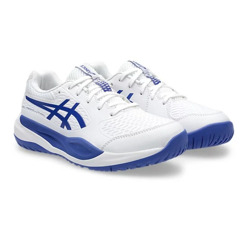Asics รองเท้าเทนนิสเด็ก Gel-Resolution X GS | White/Dark Cobalt ( 1044A081-100 ) - Image 2