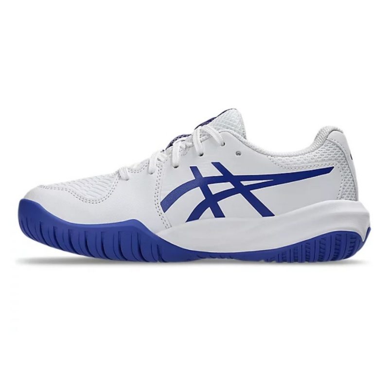 Asics รองเท้าเทนนิสเด็ก Gel-Resolution X GS | White/Dark Cobalt ( 1044A081-100 ) - Image 4
