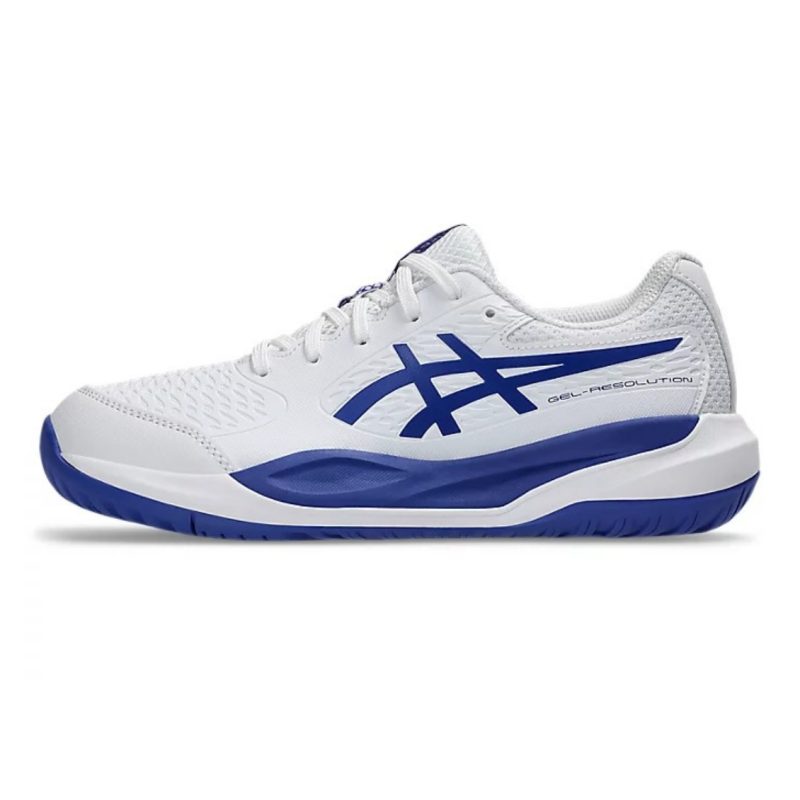 Asics รองเท้าเทนนิสเด็ก Gel-Resolution X GS | White/Dark Cobalt ( 1044A081-100 ) - Image 8