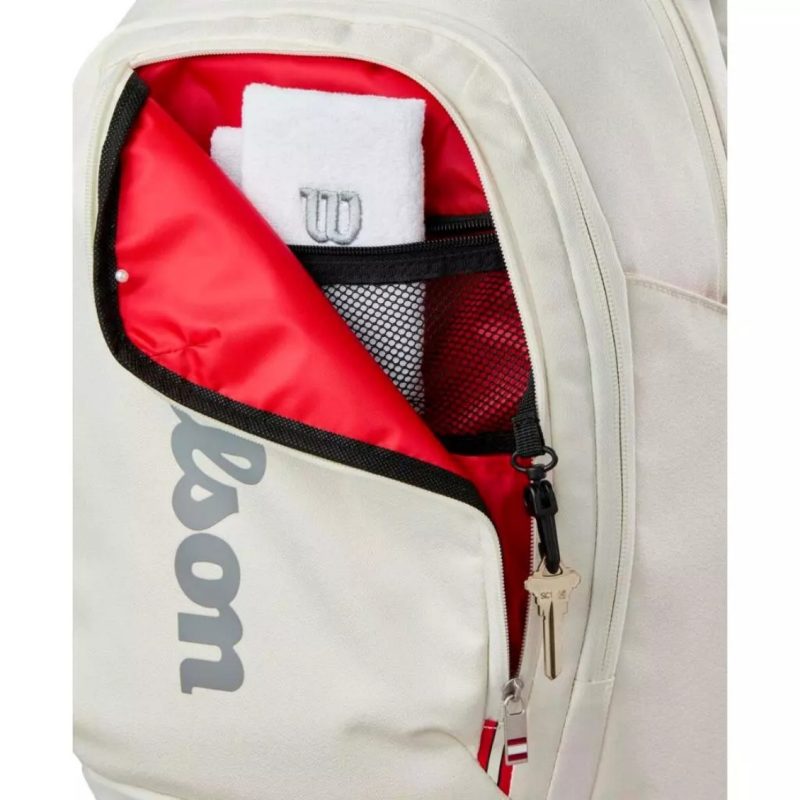 Wilson กระเป๋าเป้เทนนิส Tour Backpack 2025 Tennis Bag | Off White ( WR8037402001 ) - Image 6