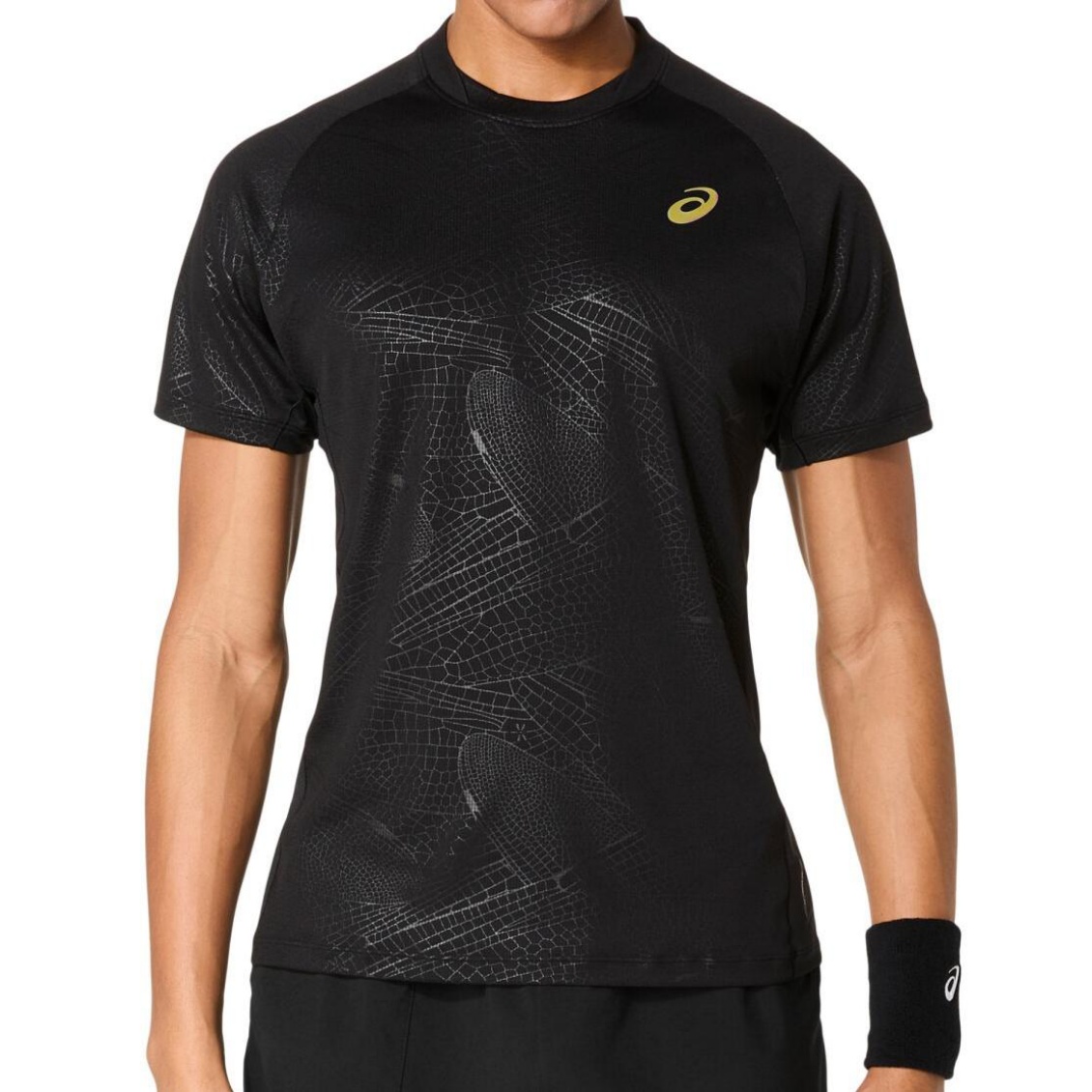 Asics เสื้อเทนนิสผู้ชาย Men’s Match SS Top Night Energy | Performance Black ( 2041A352-001 )