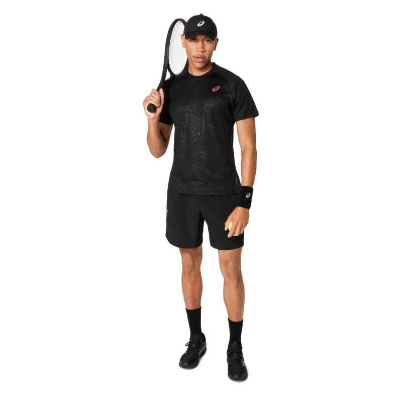 Asics เสื้อเทนนิสผู้ชาย Men’s Match SS Top Night Energy | Performance Black ( 2041A352-001 ) - Image 8