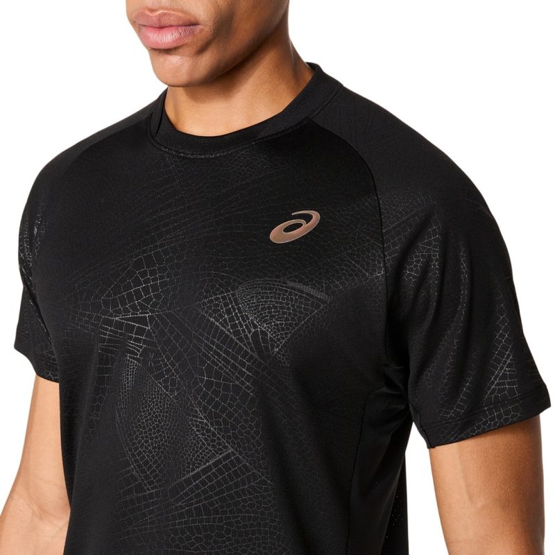 Asics เสื้อเทนนิสผู้ชาย Men’s Match SS Top Night Energy | Performance Black ( 2041A352-001 ) - Image 7