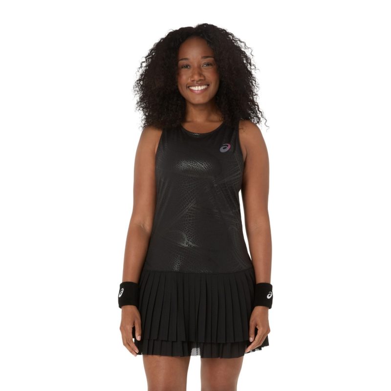 Asics เสื้อเทนนิสผู้หญิง Women’s Match Dress Night Energy | Performance Black ( 2042A386-001 ) - Image 2