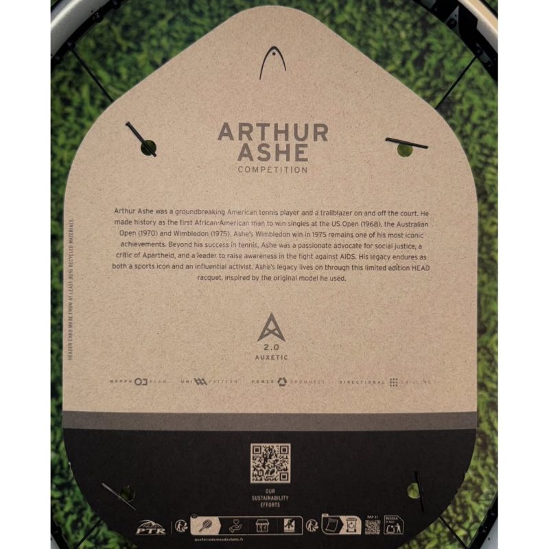 Head ไม้เทนนิสพร้อมซอง Boom MP Arthur Ashe Competition 2025 Tennis Racket G2,G3 | Silver/Black ( 231605 ) - Image 7