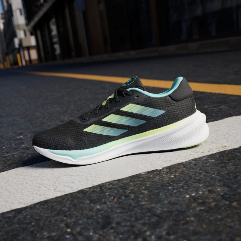 Adidas รองเท้าวิ่งผู้ชาย Supernova Stride Running | Core Black / Pulse Lime / Flash Aqua ( IH2909 ) - Image 3