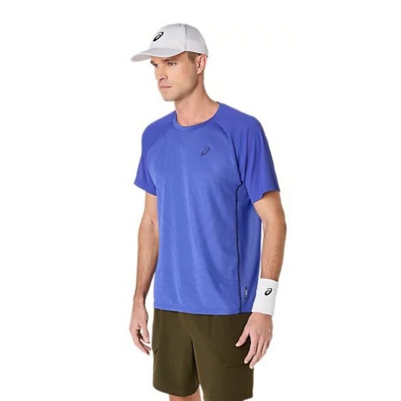 Asics เสื้อเทนนิสผู้ชาย Men’s Match Actibreeze SS Top | Dark Cobalt ( 2041A320-400 ) - Image 4