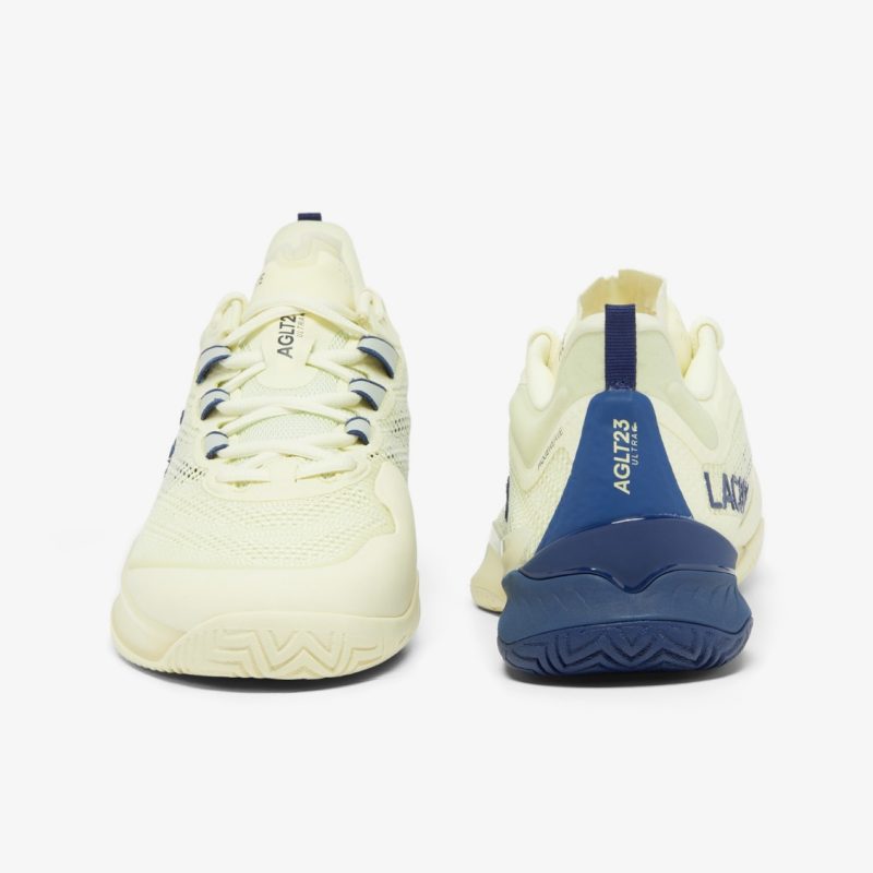 Lacoste รองเท้าเทนนิสผู้ชาย AG-LT23 Ultra Tennis Shoes | Light Yellow/Navy ( 748SMA0083327 ) - Image 4