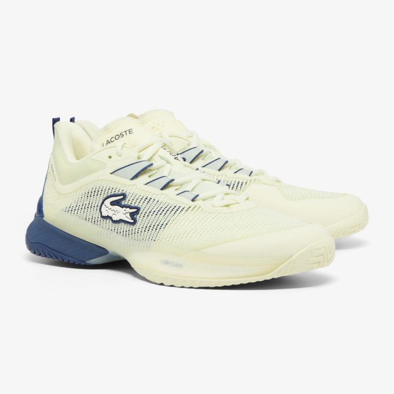 Lacoste รองเท้าเทนนิสผู้ชาย AG-LT23 Ultra Tennis Shoes | Light Yellow/Navy ( 748SMA0083327 ) - Image 2