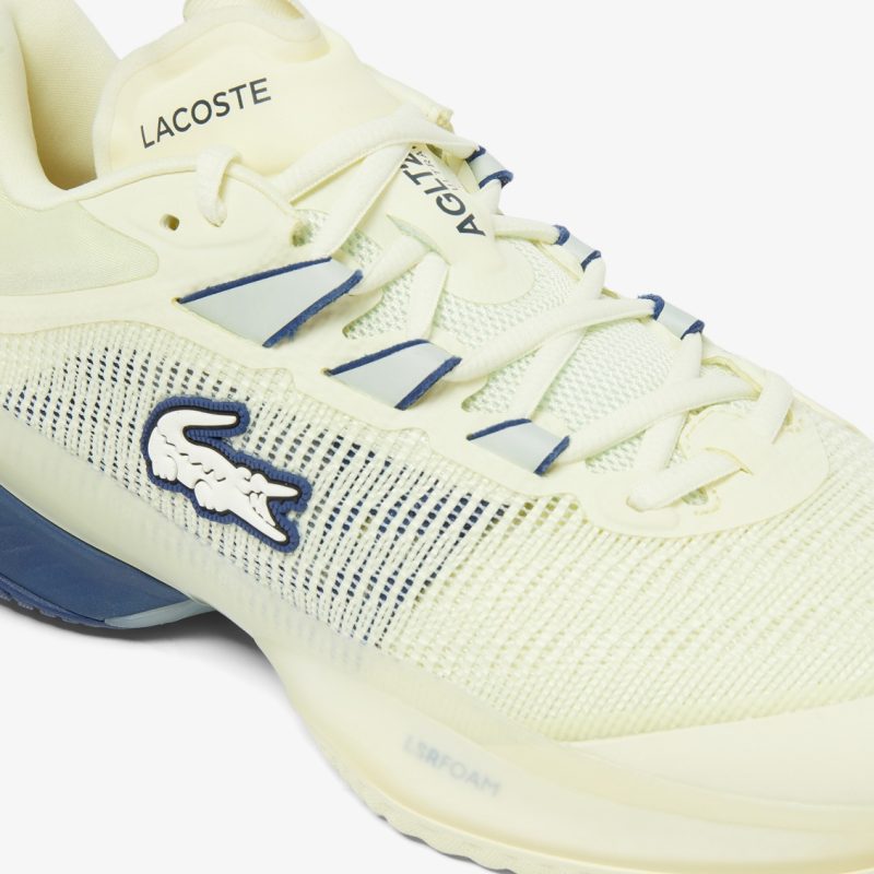 Lacoste รองเท้าเทนนิสผู้ชาย AG-LT23 Ultra Tennis Shoes | Light Yellow/Navy ( 748SMA0083327 ) - Image 7