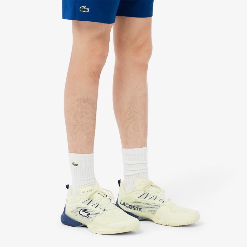 Lacoste รองเท้าเทนนิสผู้ชาย AG-LT23 Ultra Tennis Shoes | Light Yellow/Navy ( 748SMA0083327 ) - Image 8