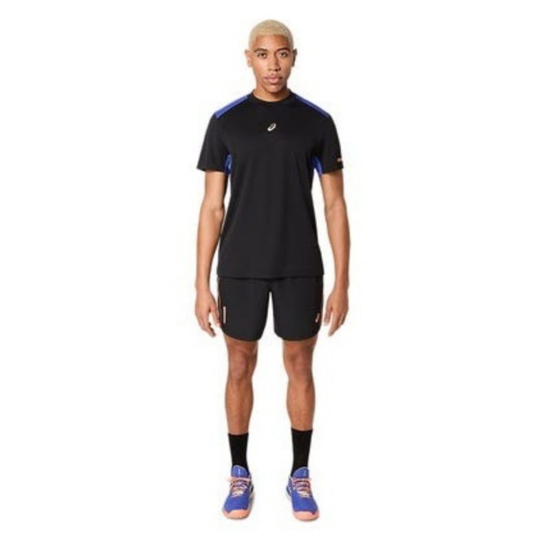 Asics กางเกงเทนนิสผู้ชาย Men’s Padel Court 7In Short | Performance Black/Dark Cobalt ( 2041A350-001 ) - Image 4