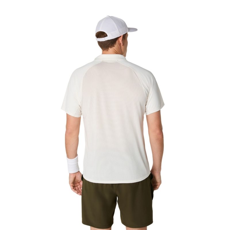 Asics เสื้อเทนนิสผู้ชาย Men’s Match Actibreeze Polo-Shirt | Cream ( 2041A365-100 ) - Image 4