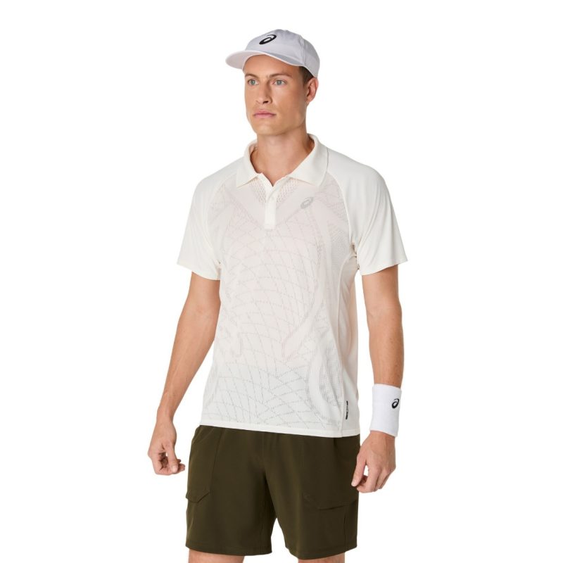 Asics เสื้อเทนนิสผู้ชาย Men’s Match Actibreeze Polo-Shirt | Cream ( 2041A365-100 ) - Image 3