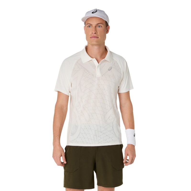 Asics เสื้อเทนนิสผู้ชาย Men’s Match Actibreeze Polo-Shirt | Cream ( 2041A365-100 ) - Image 2