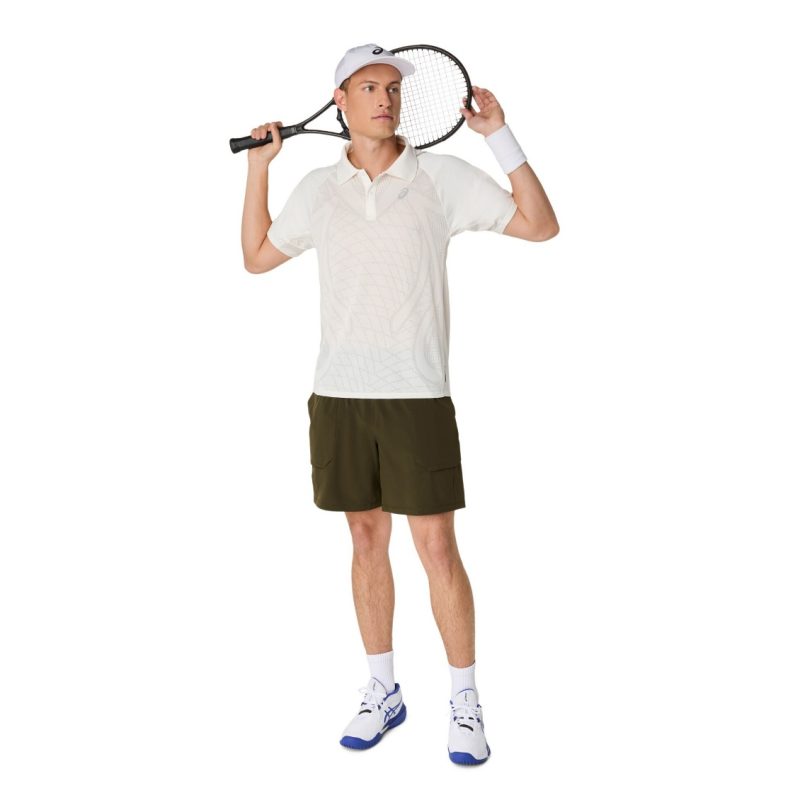Asics เสื้อเทนนิสผู้ชาย Men’s Match Actibreeze Polo-Shirt | Cream ( 2041A365-100 ) - Image 9