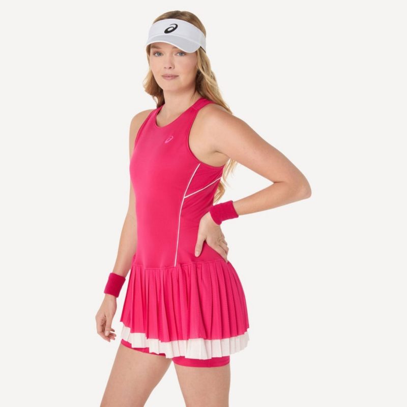 Asics ชุดเดรสเทนนิสผู้หญิง Women’s Match Dress | Bright Rose ( 2042A389-700 ) - Image 4