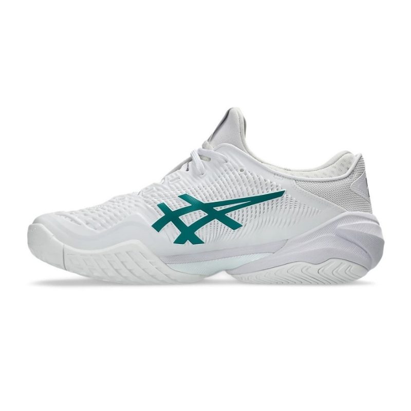 Asics รองเท้าเทนนิสผู้ชาย Court FF 3 Novak | White/Pitch Green ( 1041A361-100 ) - Image 4