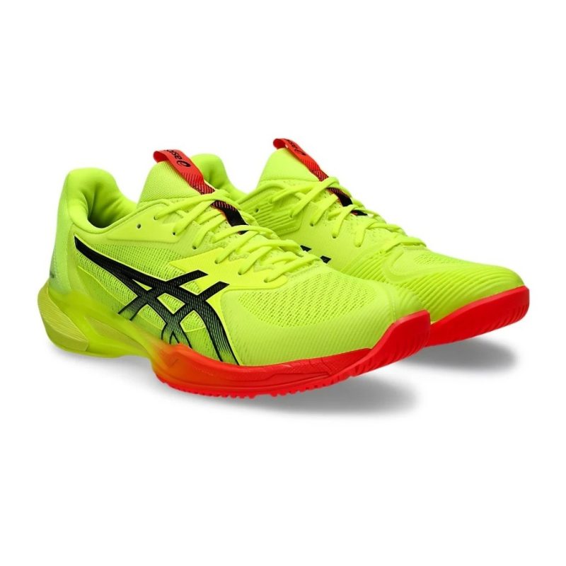 Asics รองเท้าเทนนิสผู้ชาย Solution Speed FF 3 Paris | Safety Yellow/Black ( 1041A479-750 ) - Image 2