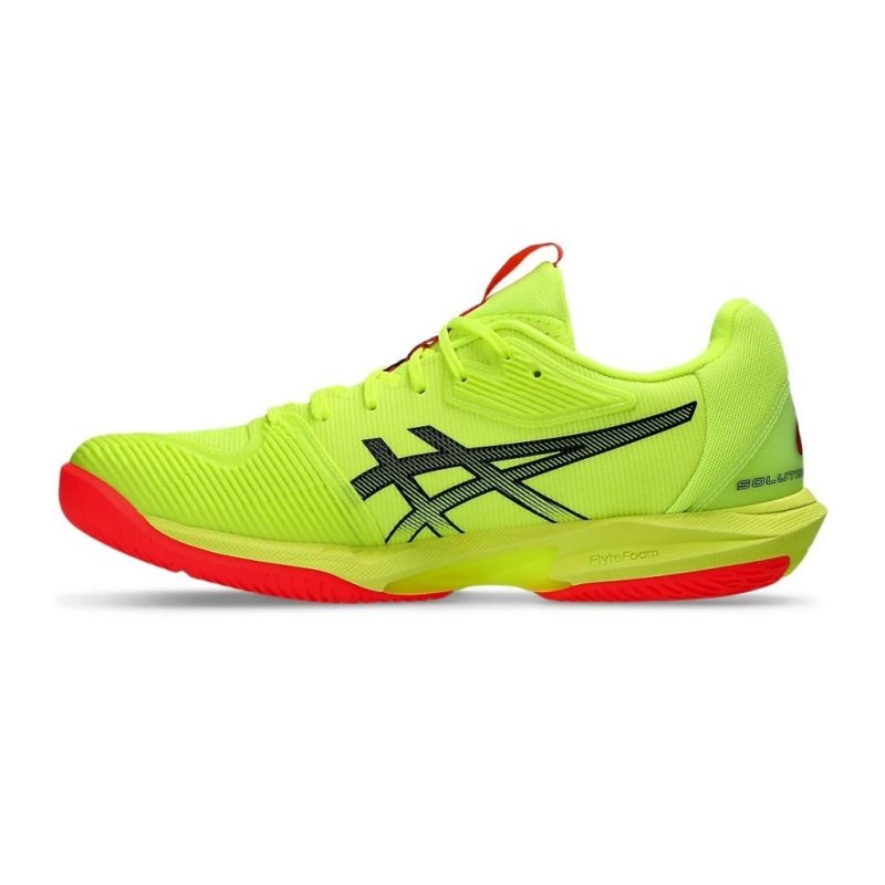 Asics รองเท้าเทนนิสผู้ชาย Solution Speed FF 3 Paris | Safety Yellow/Black ( 1041A479-750 ) - Image 4