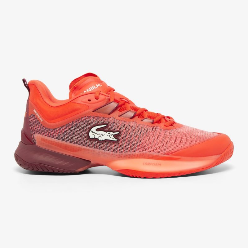 Lacoste รองเท้าเทนนิสผู้ชาย AG-LT23 Ultra MC Tennis Shoes | Orange/Burgundy ( 748SMA0084AMV )