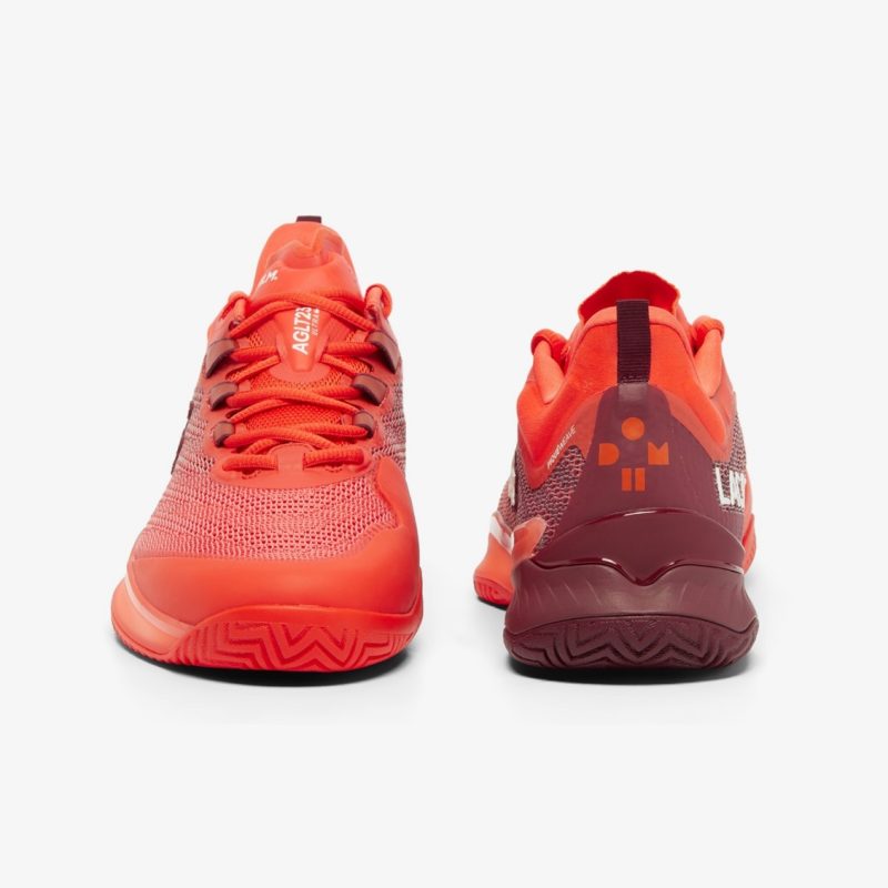 Lacoste รองเท้าเทนนิสผู้ชาย AG-LT23 Ultra MC Tennis Shoes | Orange/Burgundy ( 748SMA0084AMV ) - Image 4