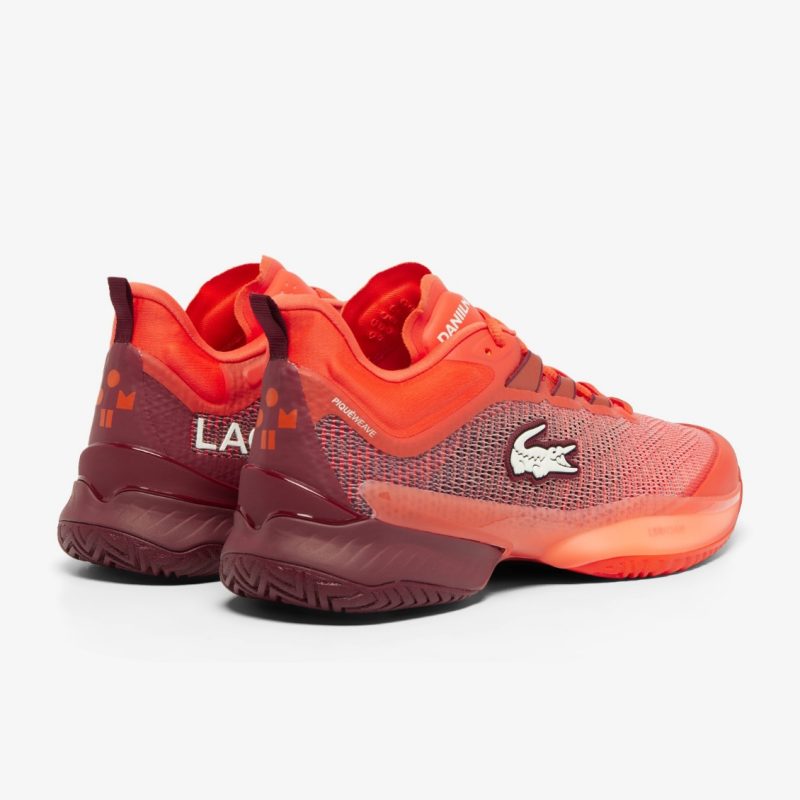 Lacoste รองเท้าเทนนิสผู้ชาย AG-LT23 Ultra MC Tennis Shoes | Orange/Burgundy ( 748SMA0084AMV ) - Image 3