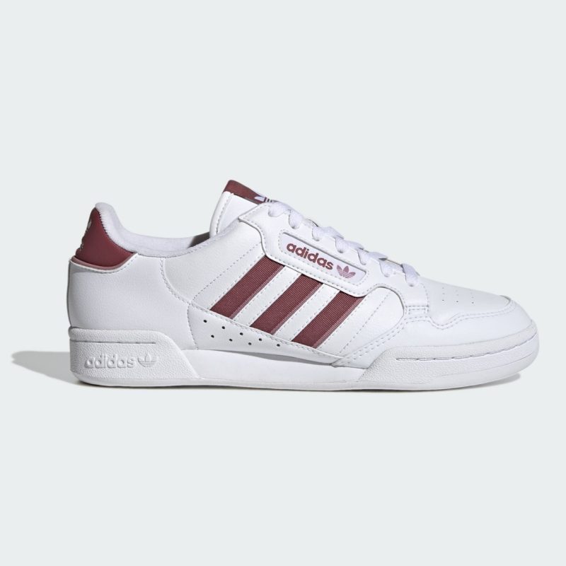 Adidas รองเท้าผ้าใบผู้ชาย Continental 80 Stripes | Cloud White/Burgundy/Magic Mauve ( GW1706 )