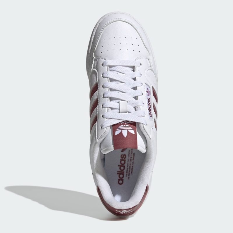 Adidas รองเท้าผ้าใบผู้ชาย Continental 80 Stripes | Cloud White/Burgundy/Magic Mauve ( GW1706 ) - Image 6