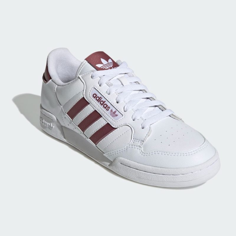 Adidas รองเท้าผ้าใบผู้ชาย Continental 80 Stripes | Cloud White/Burgundy/Magic Mauve ( GW1706 ) - Image 2