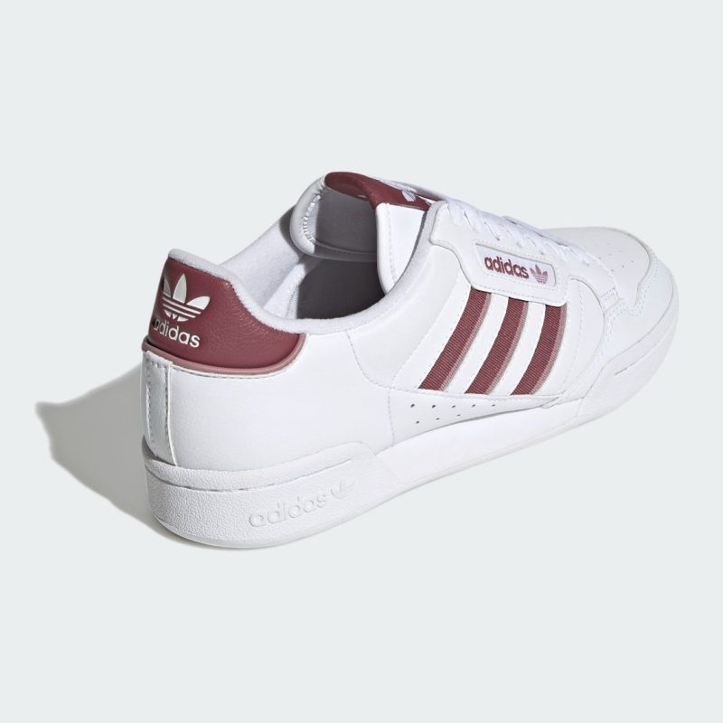 Adidas รองเท้าผ้าใบผู้ชาย Continental 80 Stripes | Cloud White/Burgundy/Magic Mauve ( GW1706 ) - Image 3