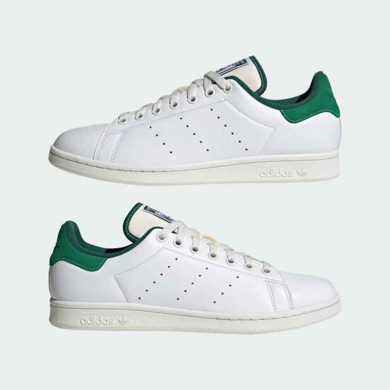Adidas รองเท้าผ้าใบผู้ชาย Stan Smith | Cloud White/Green/Crystal White ( ID2007 ) - Image 5