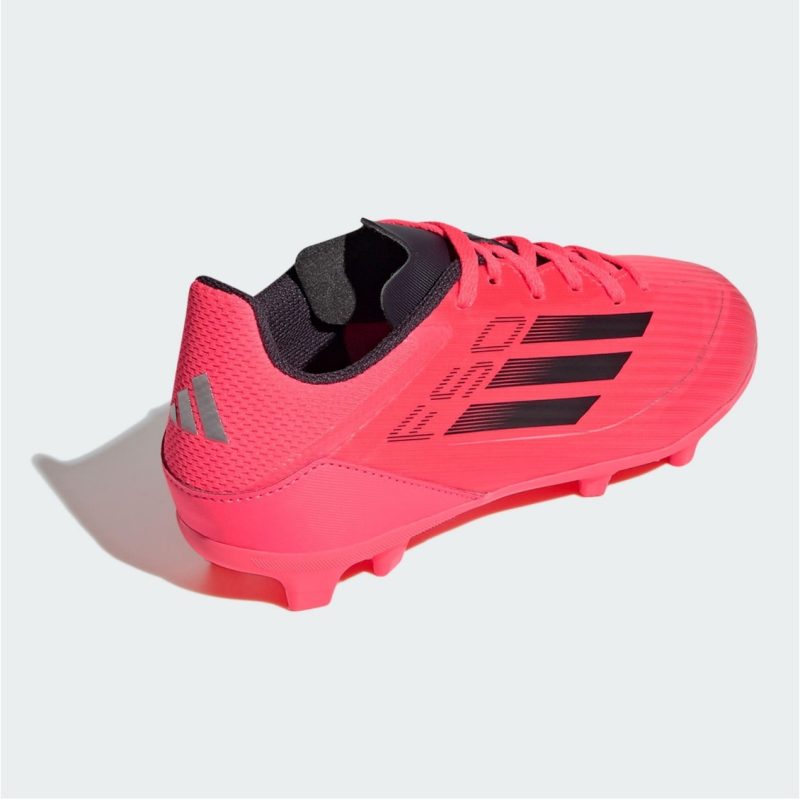 Adidas Kids รองเท้าฟุตบอลเด็ก F50 League Firm/Multi-Ground | Turbo / Aurora Black / Platinum Metallic | ( IF1377 ) - Image 3