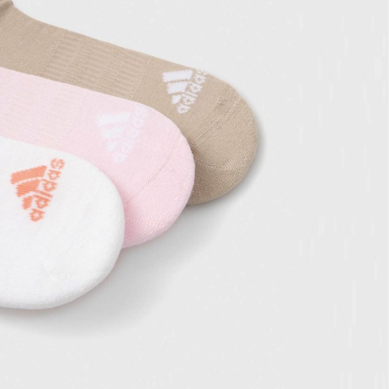 Adidas ถุงเท้า Cushioned Low-Cut Socks 3 Pairs | Clear Pink/White/Wonder Beige ( IJ8241 ) - Image 5
