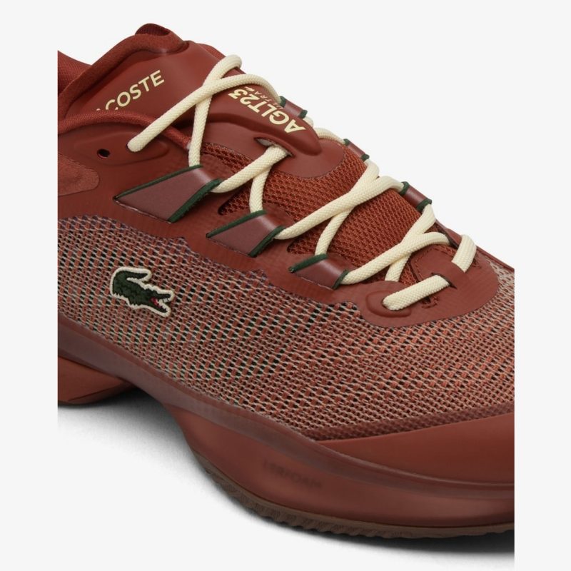 Lacoste รองเท้าเทนนิสผู้ชาย AG-LT23 Ultra Tennis Shoes | Dark Orange/Gum ( 50SMA0006A04 ) - Image 6