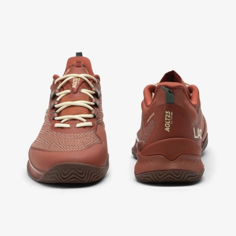 Lacoste รองเท้าเทนนิสผู้ชาย AG-LT23 Ultra Tennis Shoes | Dark Orange/Gum ( 50SMA0006A04 ) - Image 4
