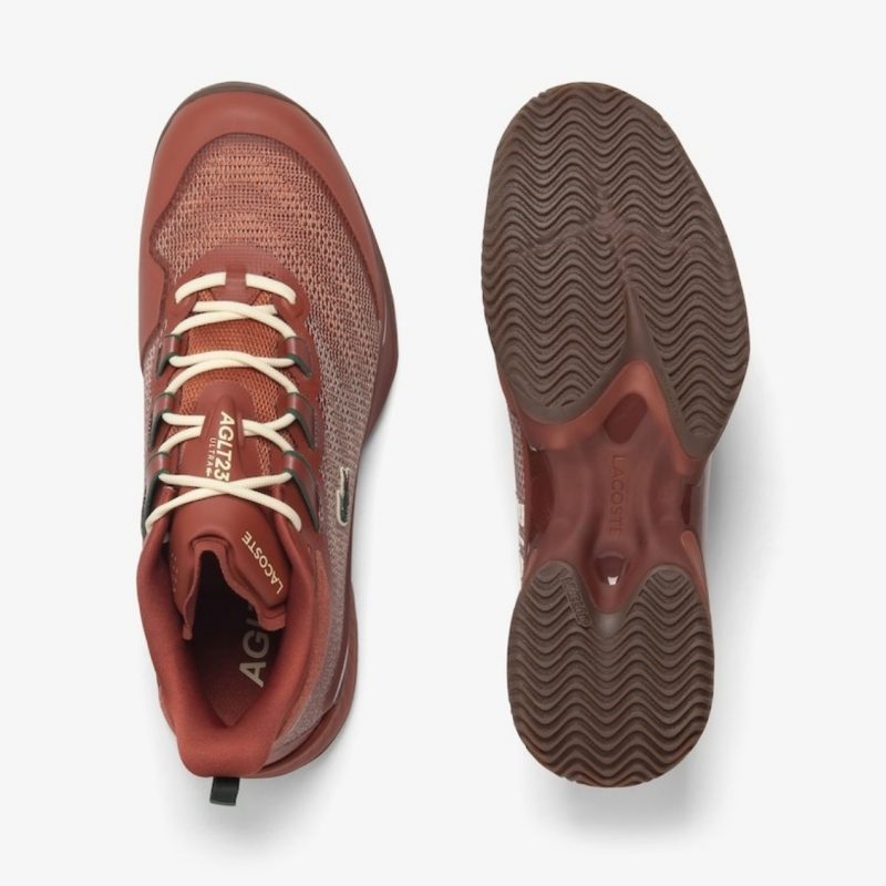 Lacoste รองเท้าเทนนิสผู้ชาย AG-LT23 Ultra Tennis Shoes | Dark Orange/Gum ( 50SMA0006A04 ) - Image 5