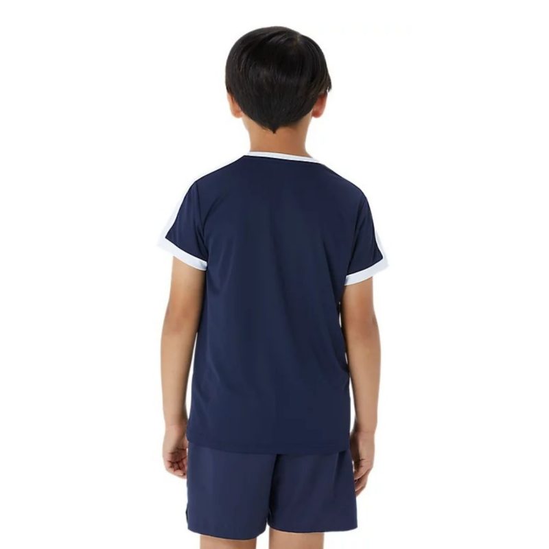 Asics เสื้อเทนนิสเด็กผู้ชาย Boys Tennis SS Top | Midnight/Brilliant White ( 2044A044-403 ) - Image 2