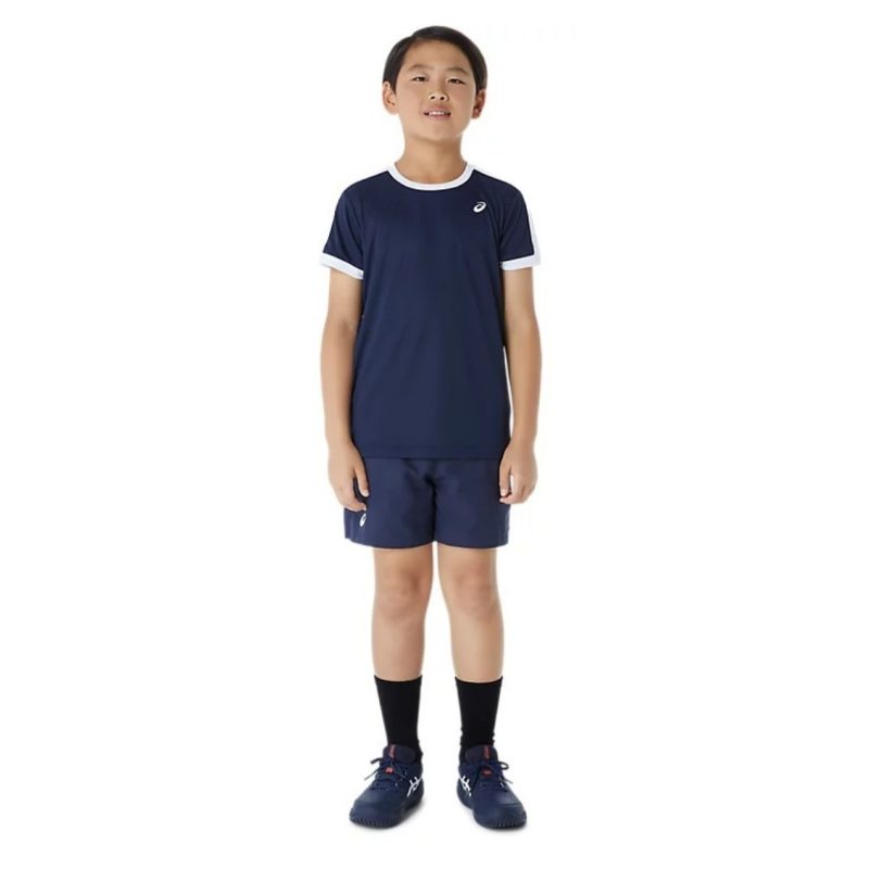 Asics เสื้อเทนนิสเด็กผู้ชาย Boys Tennis SS Top | Midnight/Brilliant White ( 2044A044-403 ) - Image 5