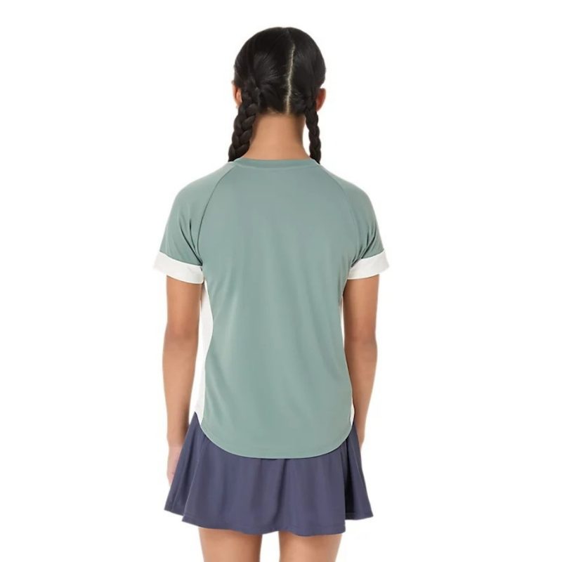 Asics เสื้อเทนนิสเด็กผู้หญิง Girls Tennis SS Top | Monument Blue/Cream  ( 2044A045-400 ) - Image 2