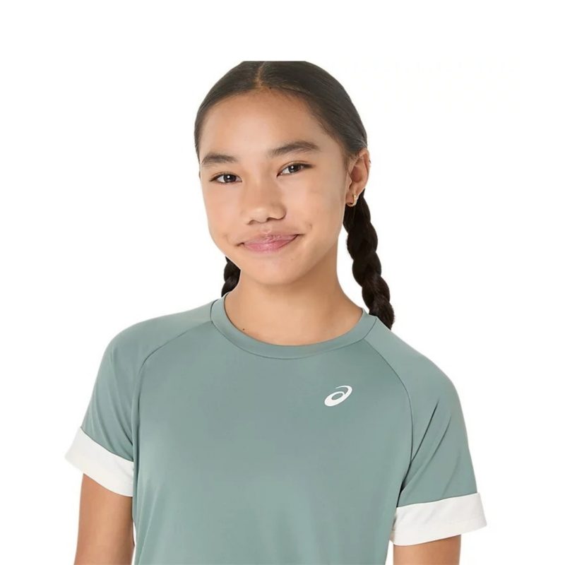 Asics เสื้อเทนนิสเด็กผู้หญิง Girls Tennis SS Top | Monument Blue/Cream  ( 2044A045-400 ) - Image 4