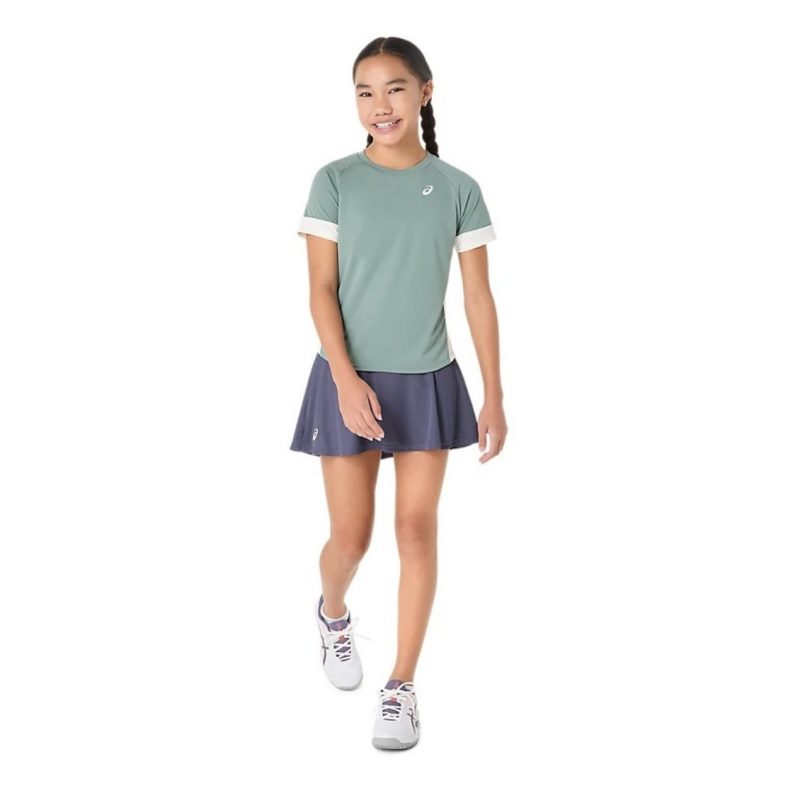 Asics เสื้อเทนนิสเด็กผู้หญิง Girls Tennis SS Top | Monument Blue/Cream  ( 2044A045-400 ) - Image 5