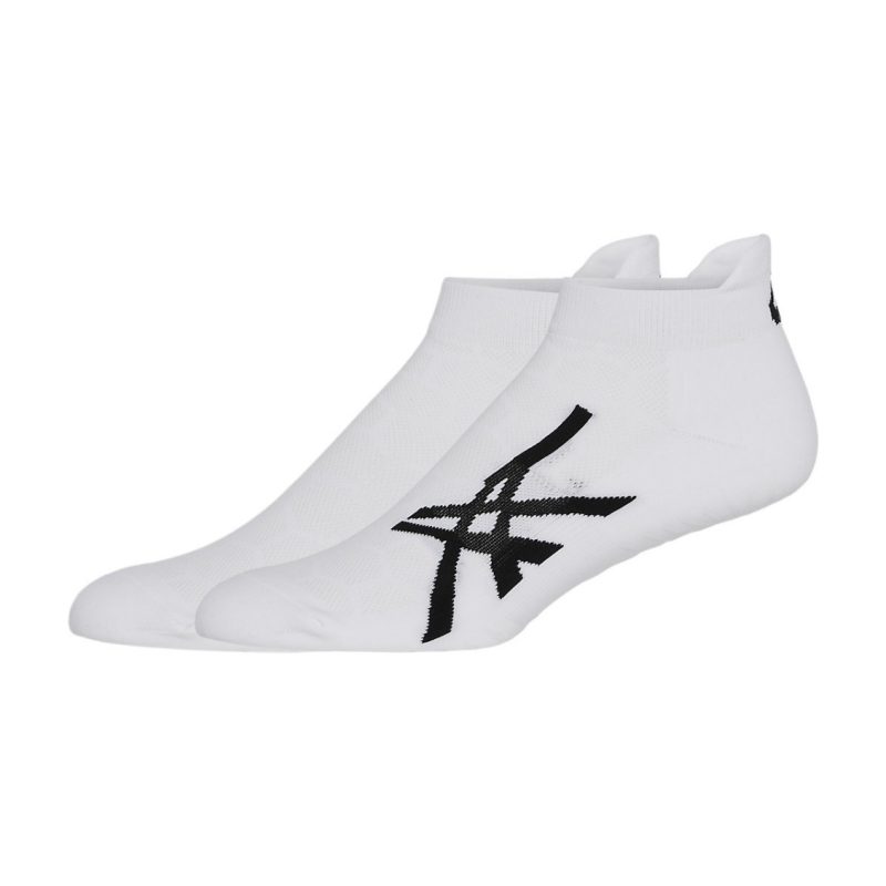 Asics ถุงเท้าเทนนิส Resolution Solutionspeed Ankle Socks | Brilliant White/Performance Black ( 3043A098-101 ) - Image 2