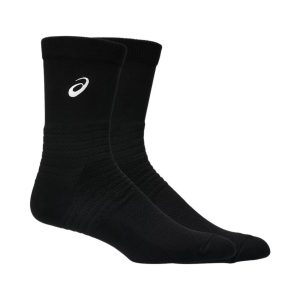 Asics ถุงเท้าเทนนิส Resolution Crew Socks | Performance Black ( 3043A114-001 )