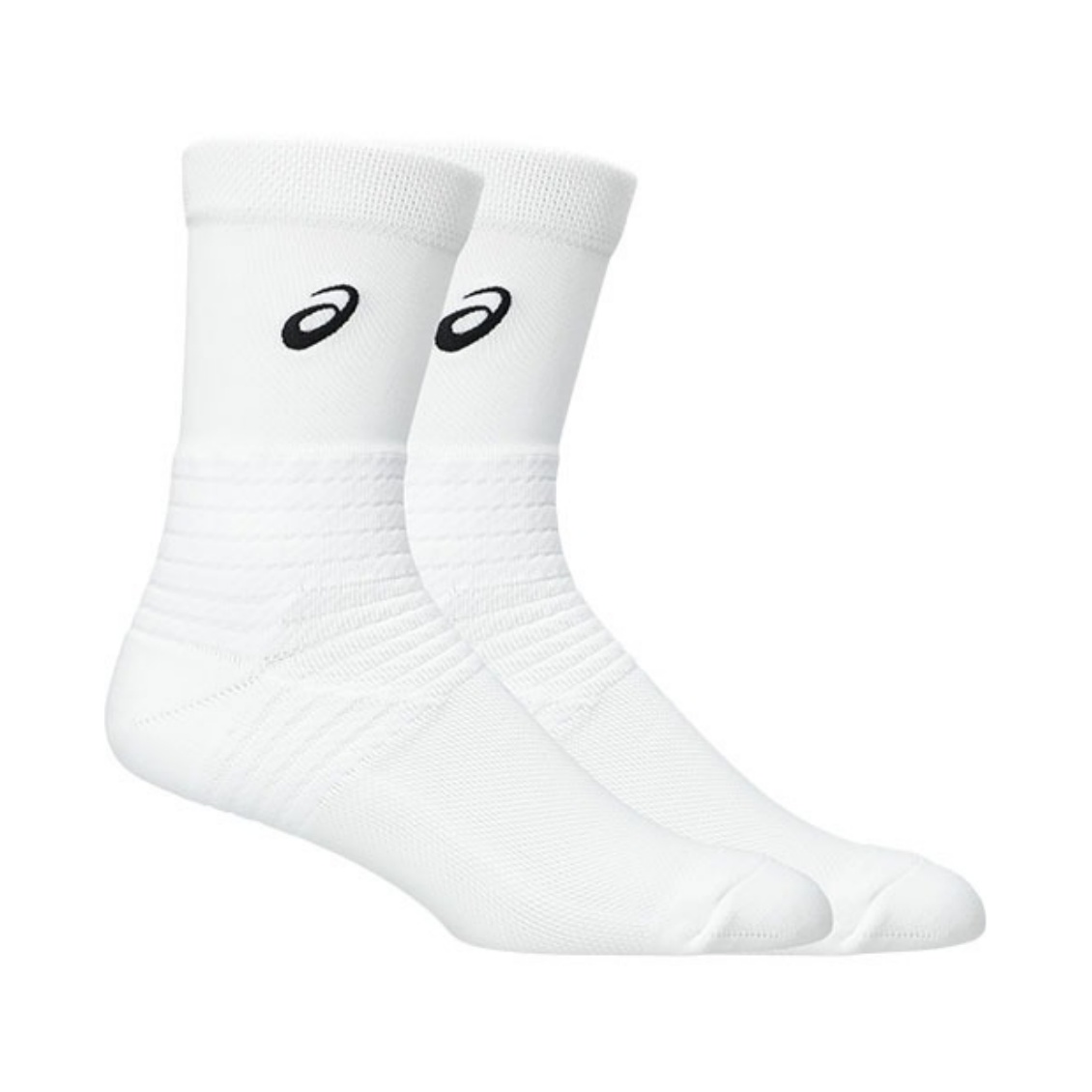 Asics ถุงเท้าเทนนิส Resolution Crew Socks | Brilliant White ( 3043A114-100 )
