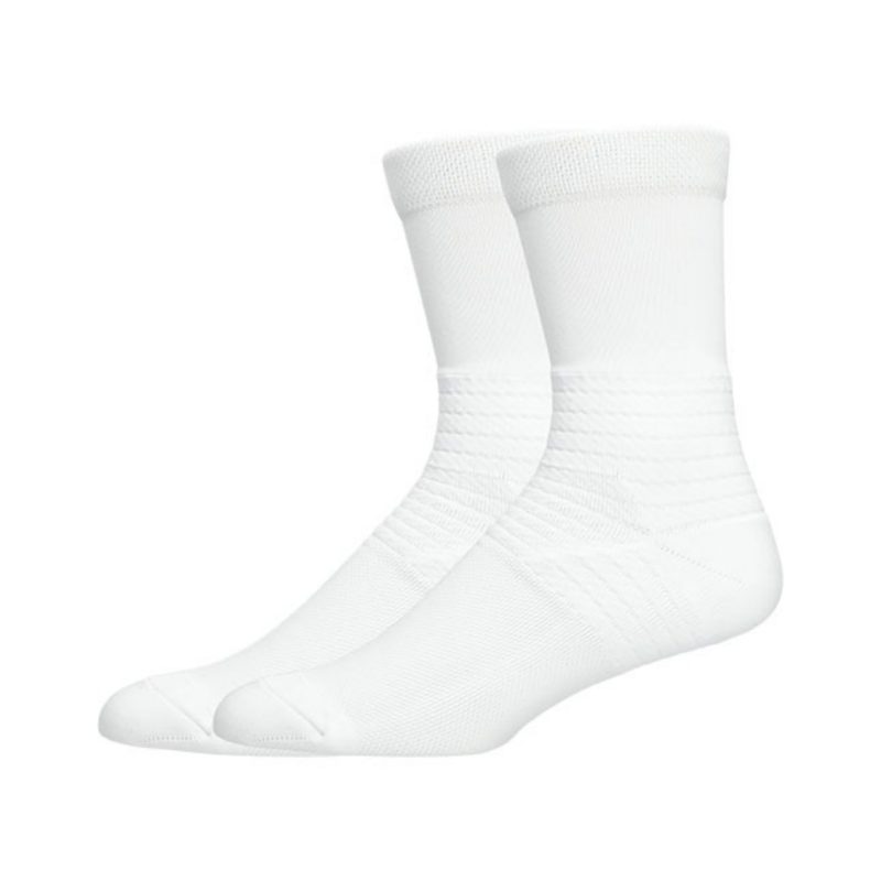 Asics ถุงเท้าเทนนิส Resolution Crew Socks | Brilliant White ( 3043A114-100 ) - Image 2