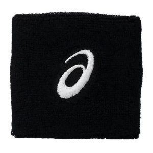 Asics ปลอกรัดข้อมือเทนนิสแบบสั้น Wrist Band Pair | Performance Black ( 3043A120-001 )